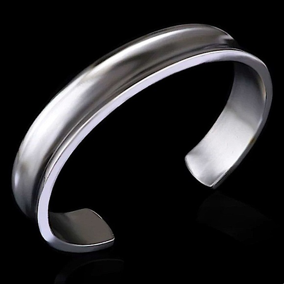 Sterling Silver Bangle Cuff Bracelet - Picture 7 of 8